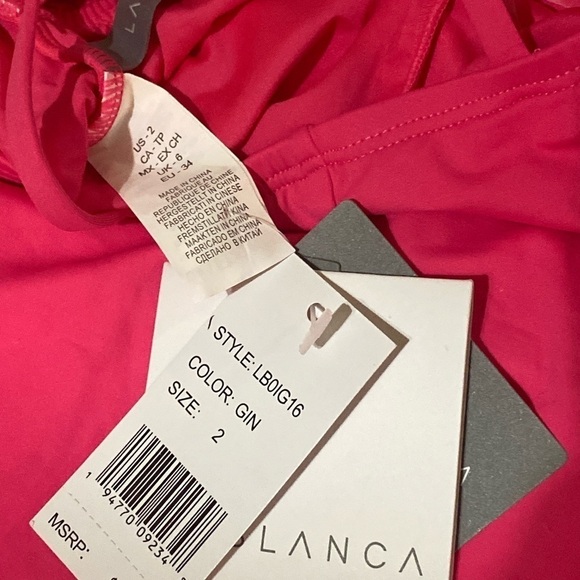 La Blanca Island Goddess Pink One Piece Double Strappy Swimwear Size 2 (… - Picture 7 of 14